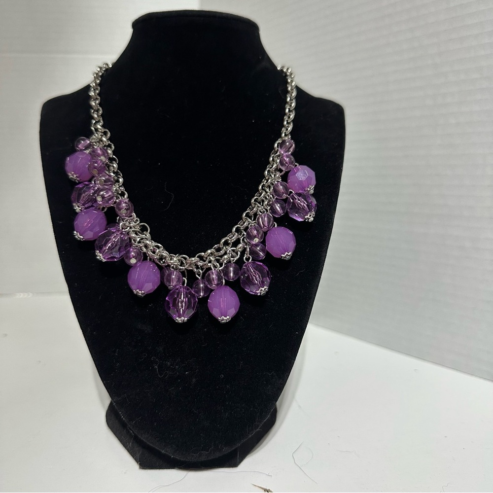 Paparazzi Purple Chandelier Necklace with Silver Chain